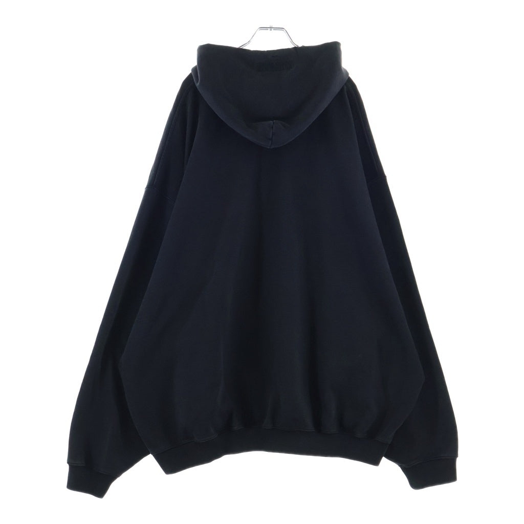 VETEMENTS(ヴェトモン) 24AW Woven Label Logo Hoodie ロゴ入り プルオーバーパーカー ブラック UA65HD280B