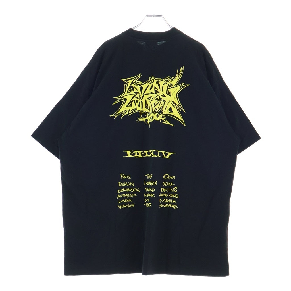VETEMENTS(ヴェトモン) LivingLegend 両面プリント クルーネック半袖Tシャツ ショートスリーブカットソー ブラック