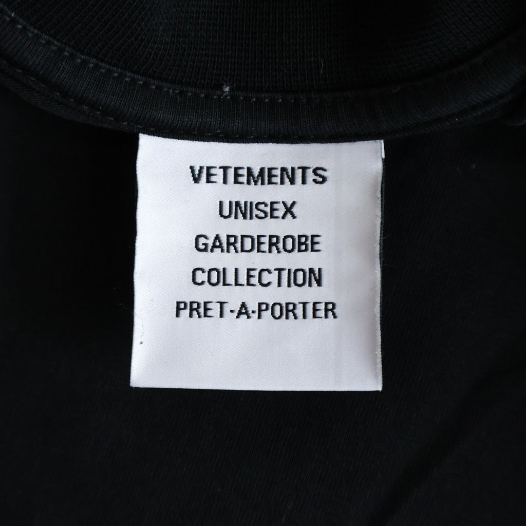 VETEMENTS(ヴェトモン) LivingLegend 両面プリント クルーネック半袖Tシャツ ショートスリーブカットソー ブラック