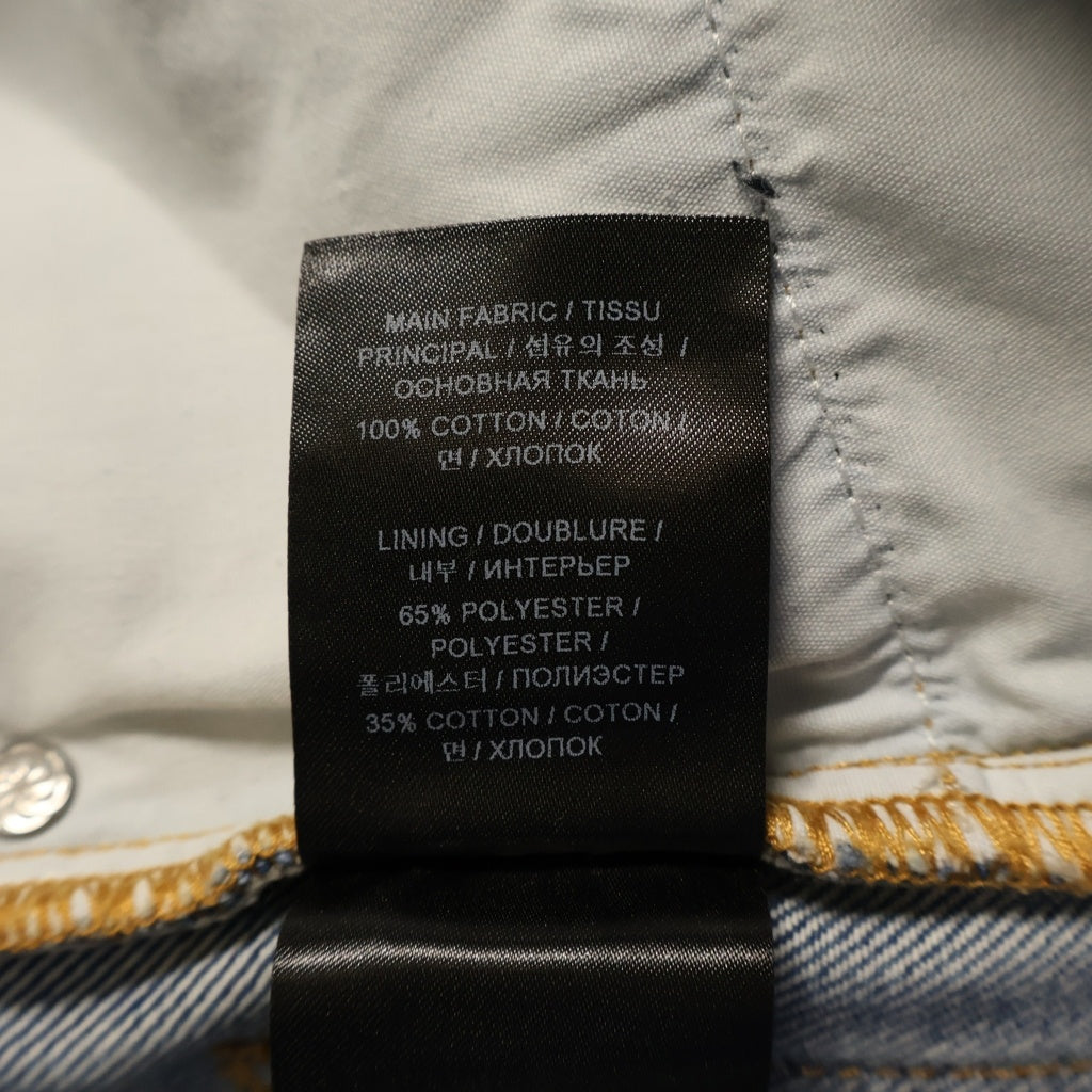 VETEMENTS(ヴェトモン) ダメージ バギージーンズ ワイドデニムパンツ インディゴ