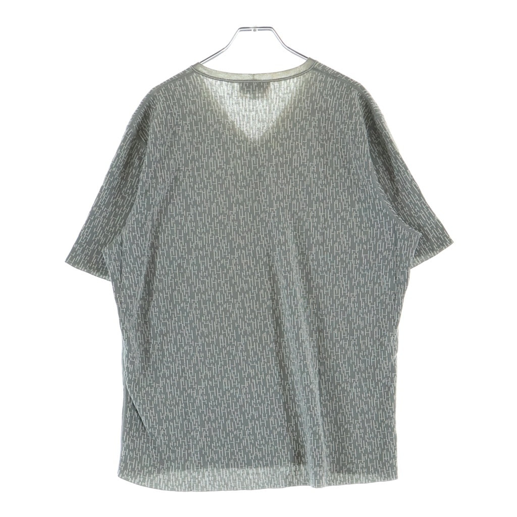HERMES(エルメス) 総H柄 ニットTシャツ 半袖 Vネック カットソー グレー