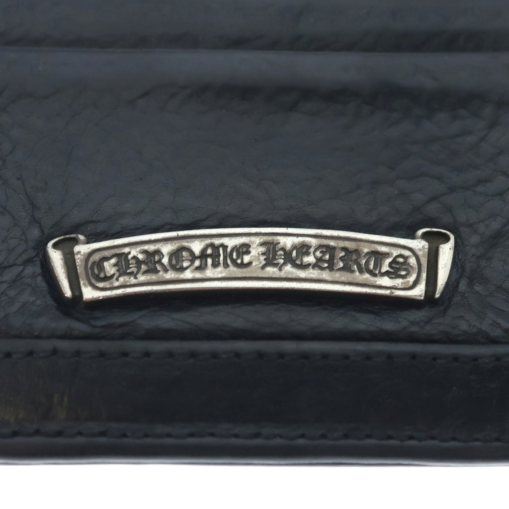 CHROME HEARTS(クロムハーツ) ダガージップ スクロールラベル レザーカードケース/コインケース ブラック