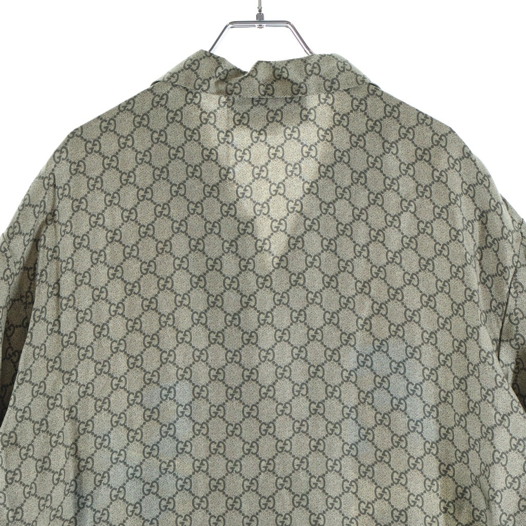 GUCCI(グッチ) ×Disney Flash Print Silk Short Sleeve Shirt ディズニー フラッシュプリント シルク 半袖シャツ GGスプリーム ベージュ 646446 ZAGCN
