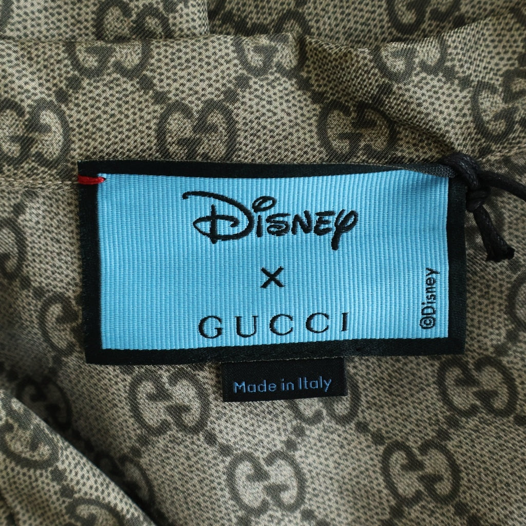 GUCCI(グッチ) ×Disney Flash Print Silk Short Sleeve Shirt ディズニー フラッシュプリント シルク 半袖シャツ GGスプリーム ベージュ 646446 ZAGCN