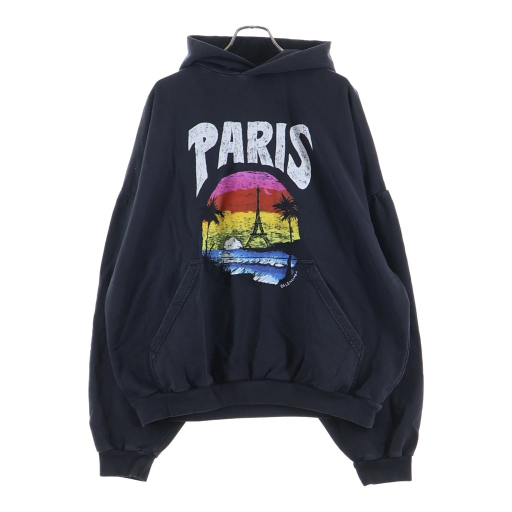 BALENCIAGA(バレンシアガ) 24SS トロピカルロゴプリント プルオーバーパーカー ブラック 761458 TPVM1