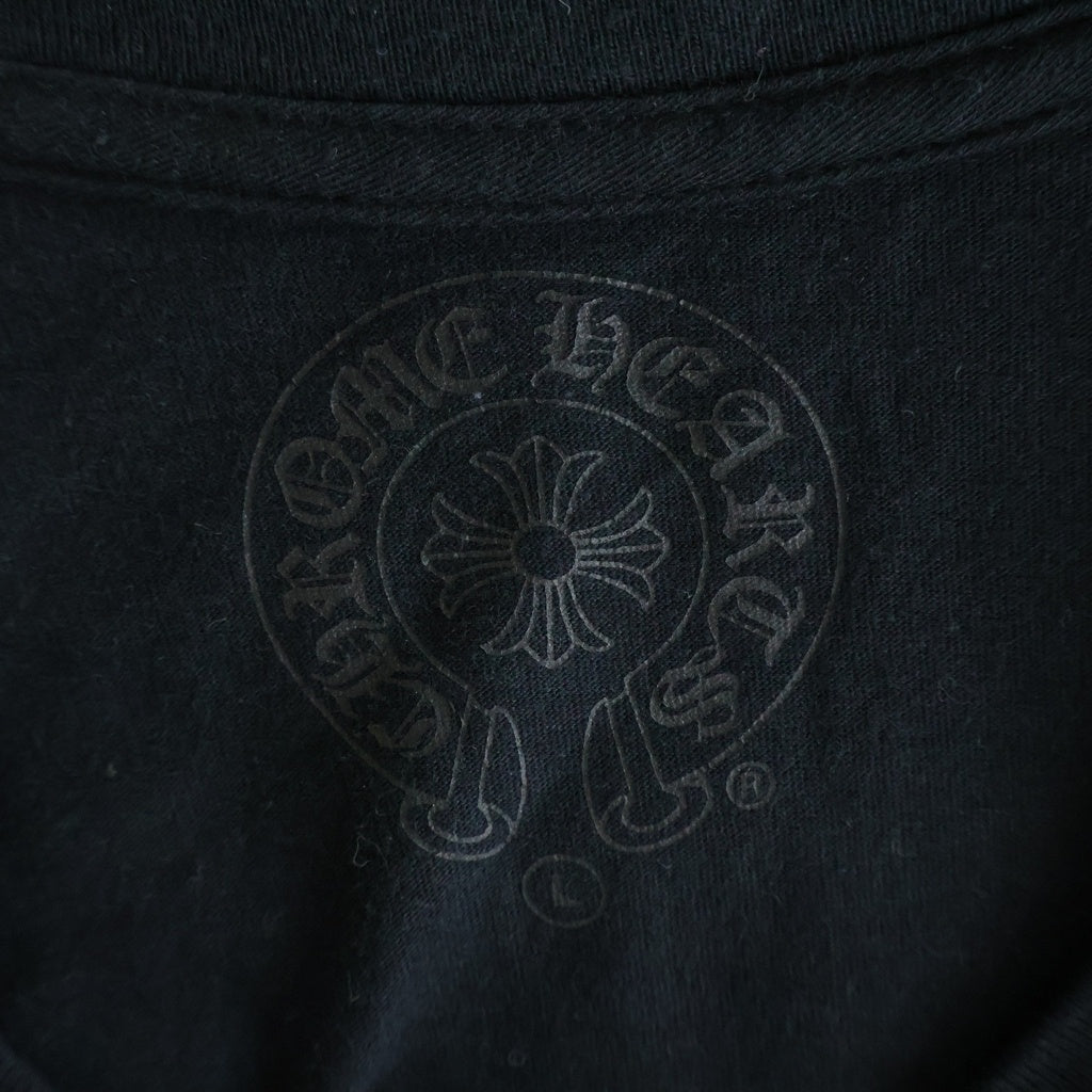 CHROME HEARTS(クロムハーツ) バックセメタリークロス ホースシュープリント 半袖クルーネックTシャツカットソー ブラック/レッド