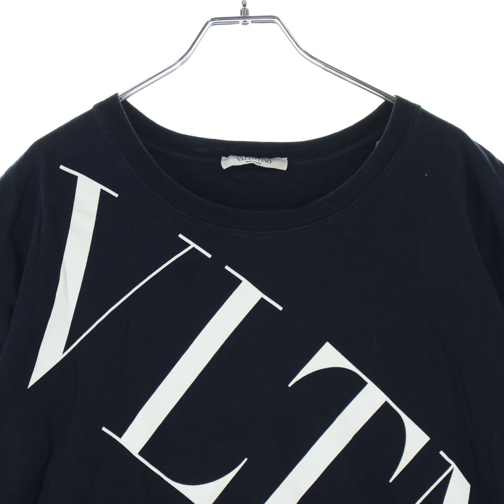 VALENTINO(ヴァレンティノ) フロントロゴプリント クルーネック 半袖Tシャツ ブラック