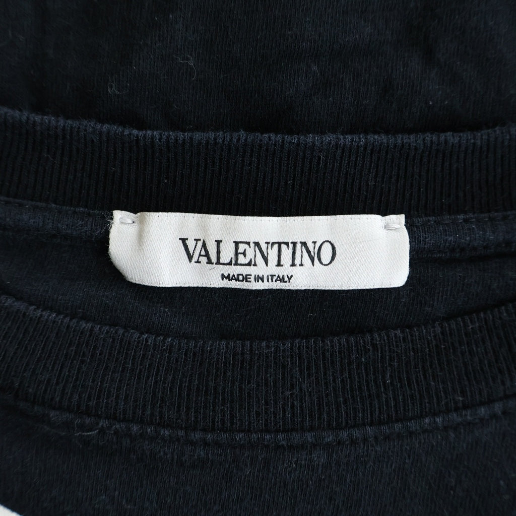 VALENTINO(ヴァレンティノ) フロントロゴプリント クルーネック 半袖Tシャツ ブラック