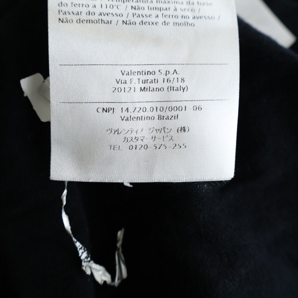 VALENTINO(ヴァレンティノ) フロントロゴプリント クルーネック 半袖Tシャツ ブラック