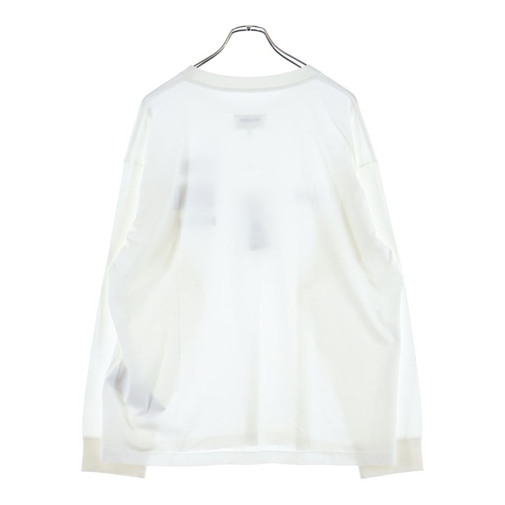 MM6 Maison Margiela(エムエムシックスメゾンマルジェラ) ロゴパッチ クルーネック長袖Tシャツ ロングスリーブカットソー ホワイト SH0NH0023 M20170