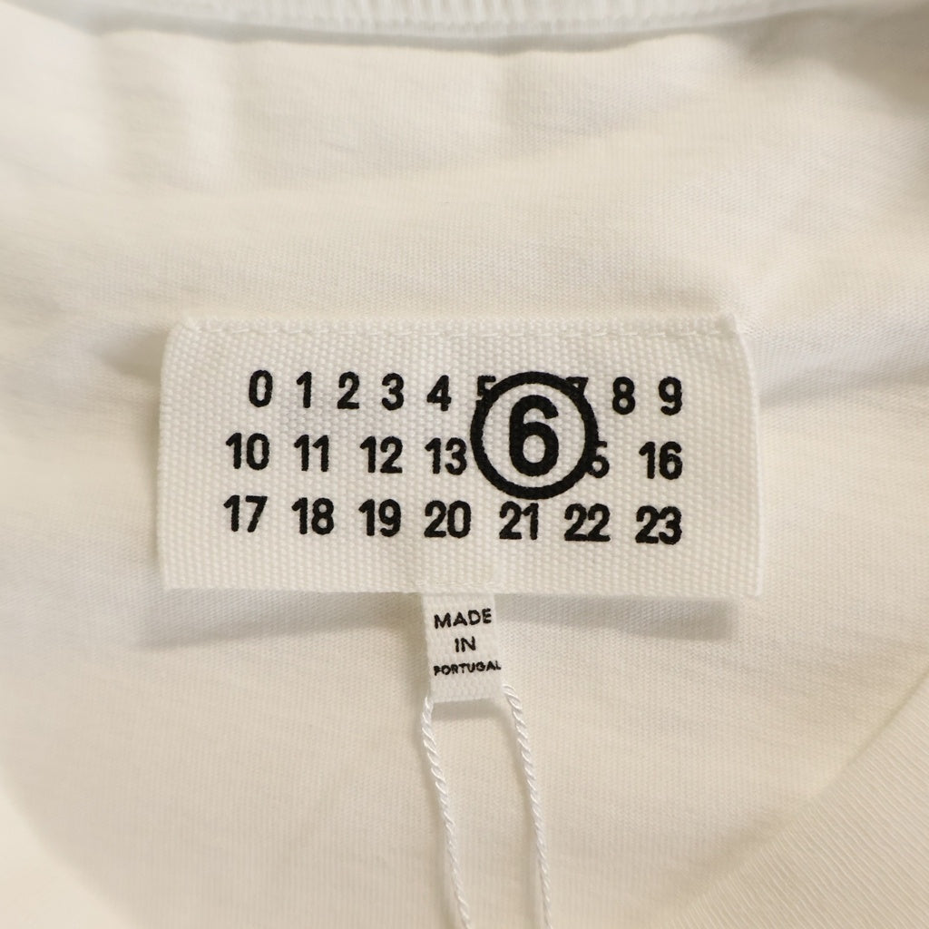 MM6 Maison Margiela(エムエムシックスメゾンマルジェラ) ロゴパッチ クルーネック長袖Tシャツ ロングスリーブカットソー ホワイト SH0NH0023 M20170