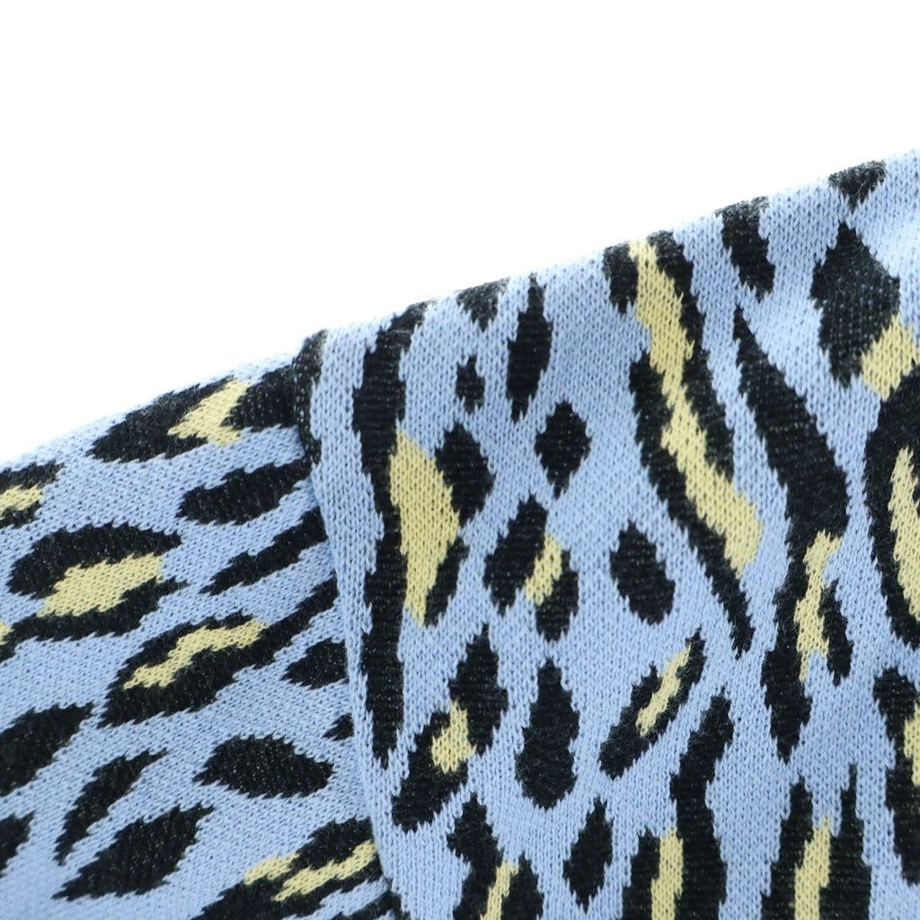 WACKO MARIA(ワコマリア) LEOPARD JACQUARD KNIT CARDIGAN レオパード ニット カーディガン ライトブルー WMK-KN28
