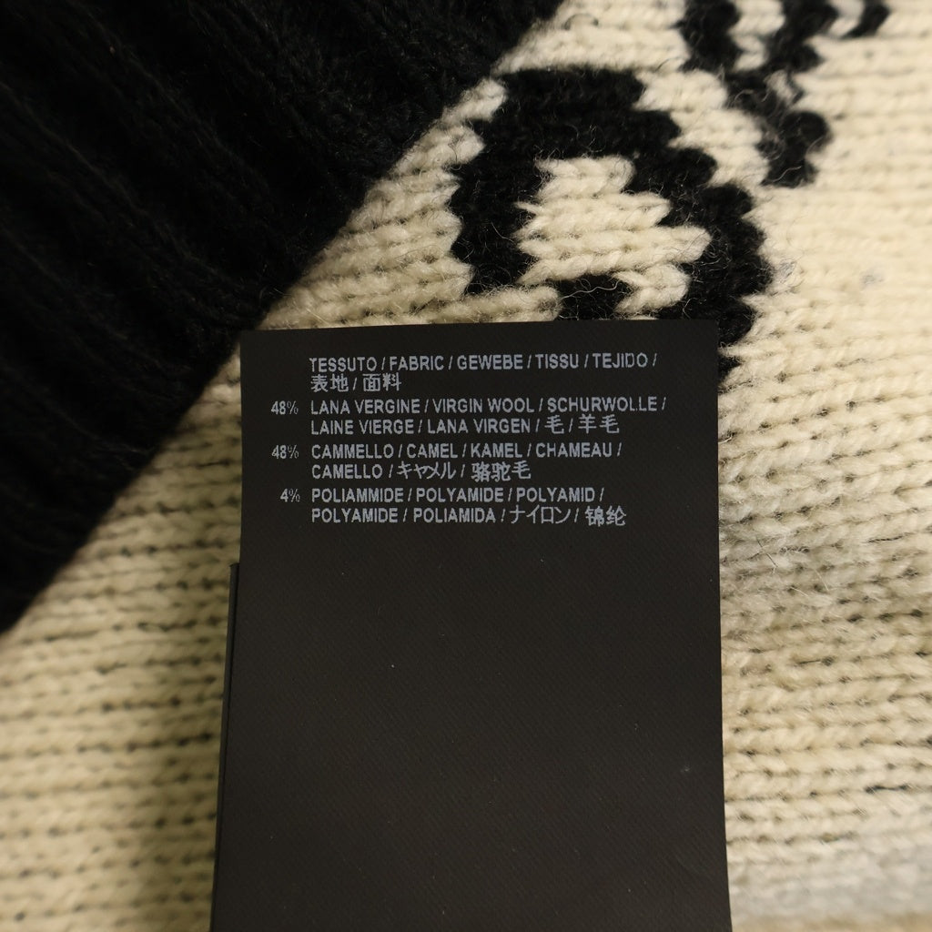 BALENCIAGA(バレンシアガ) ロゴ総柄 ウール混 クルーネック 長袖ニット セーター ブラック 529060 T1471