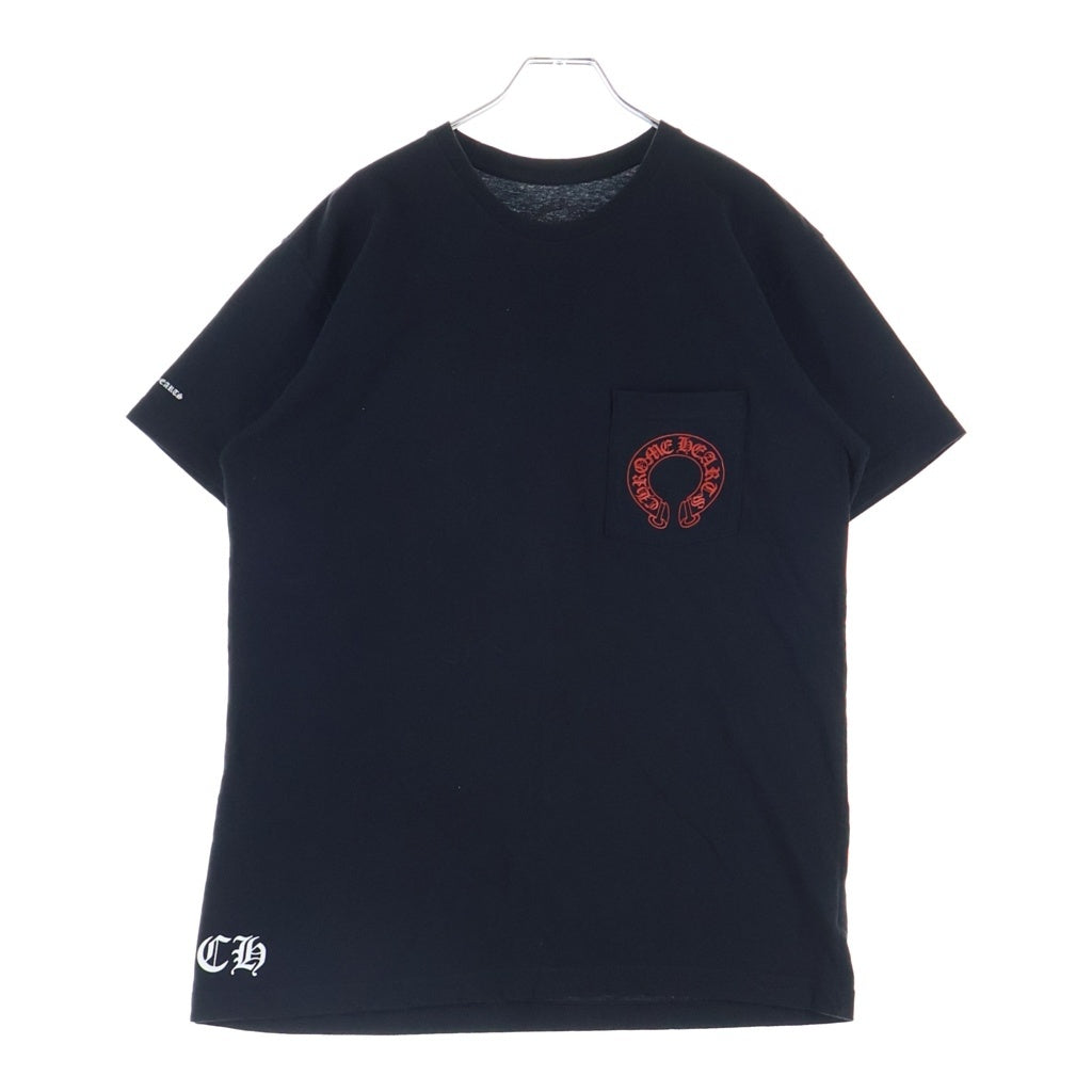 CHROME HEARTS(クロムハーツ) BACK HORSESHOE CEMETERY CROSS バック ホースシュー セメタリークロスプリント クルーネック半袖Tシャツ ブラック