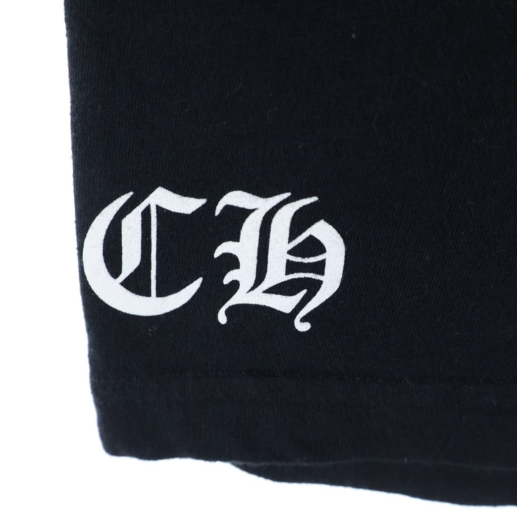 CHROME HEARTS(クロムハーツ) BACK HORSESHOE CEMETERY CROSS バック ホースシュー セメタリークロスプリント クルーネック半袖Tシャツ ブラック
