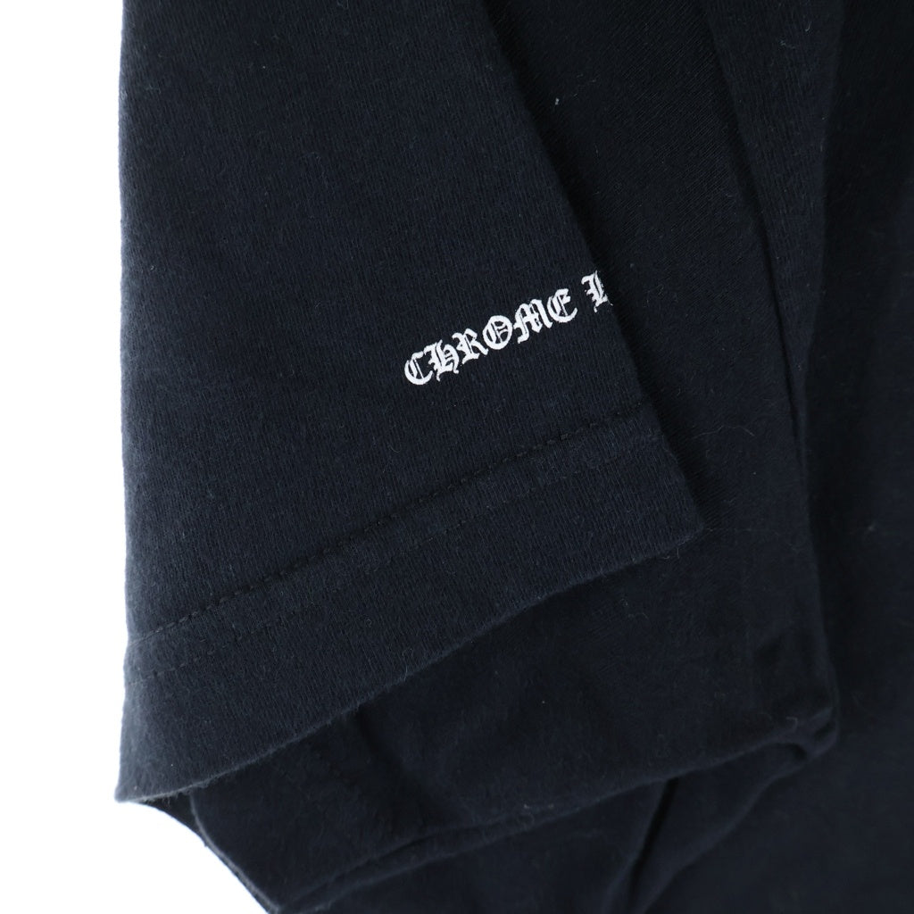 CHROME HEARTS(クロムハーツ) BACK HORSESHOE CEMETERY CROSS バック ホースシュー セメタリークロスプリント クルーネック半袖Tシャツ ブラック