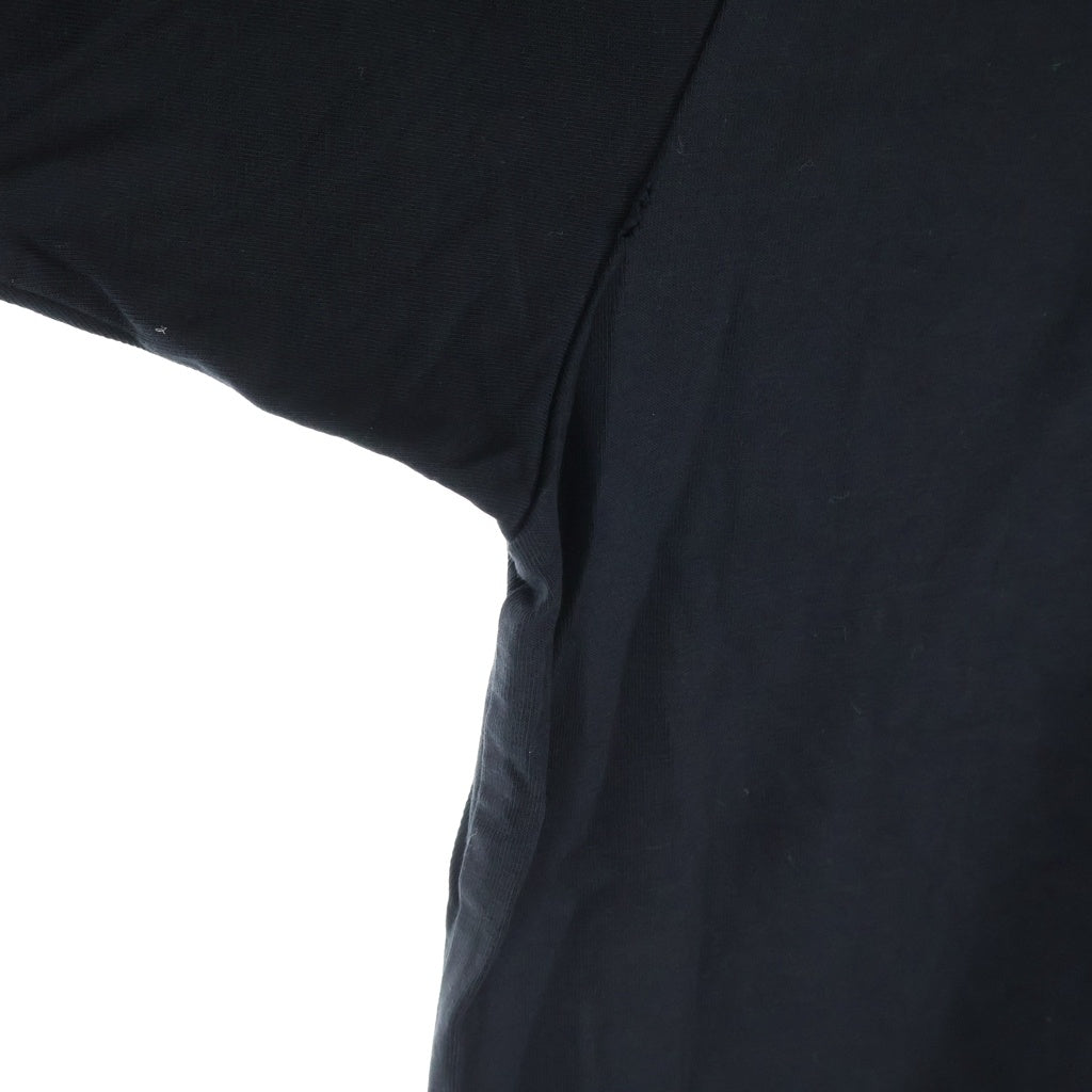 BALENCIAGA(バレンシアガ) フロントロゴプリント ダメージ加工 オーバーサイズ クルーネック 半袖Tシャツ ブラック 651795 TNAVI