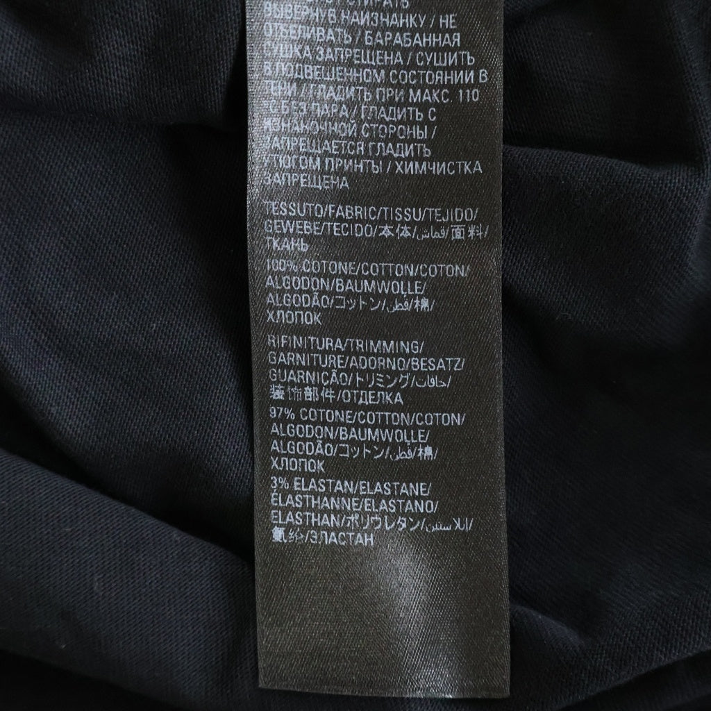 BALENCIAGA(バレンシアガ) フロントロゴプリント ダメージ加工 オーバーサイズ クルーネック 半袖Tシャツ ブラック 651795 TNAVI