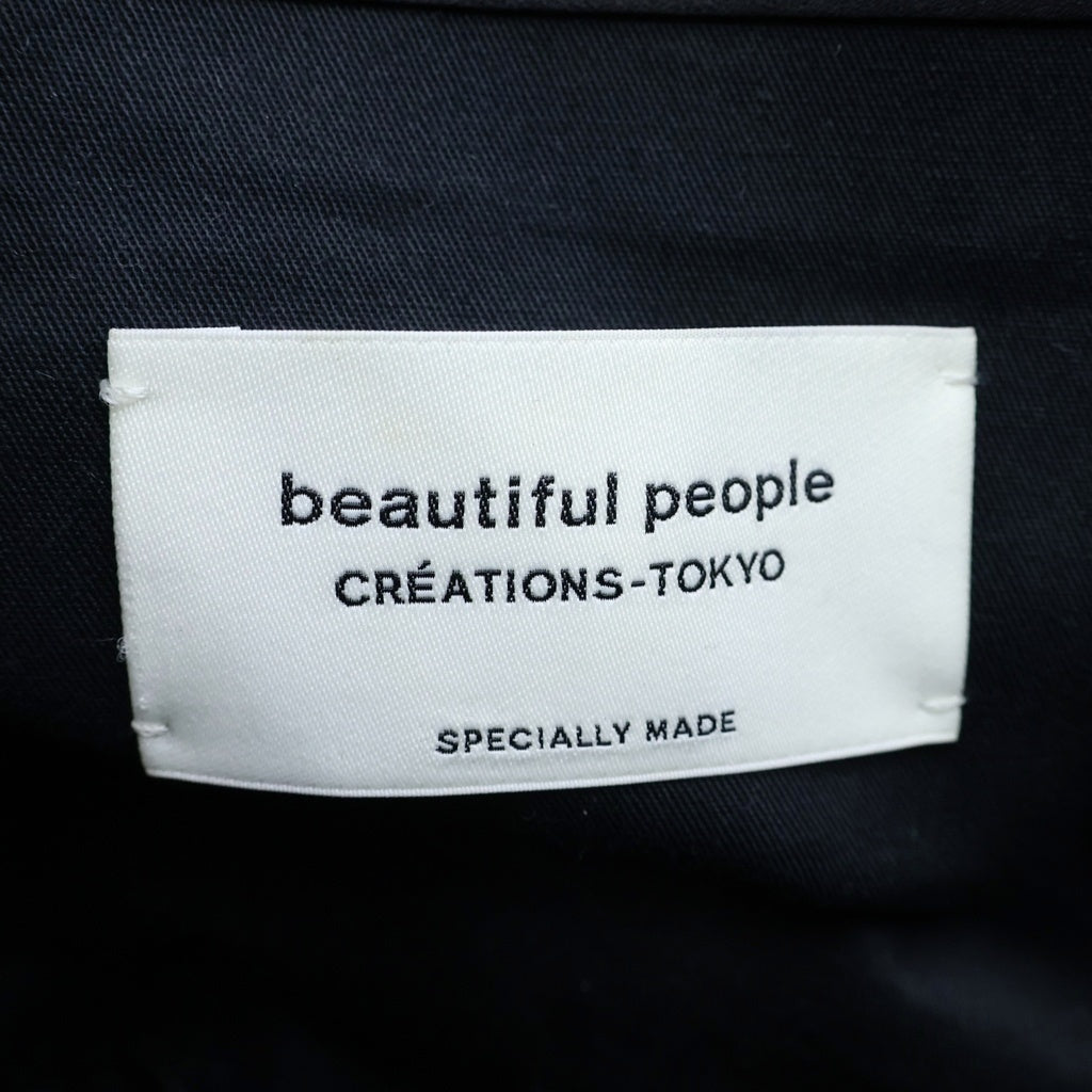 beautiful people(ビューティフルピープル) ERIN square duffle bag small エリン スクエア ダッフル バッグ スモール レザー ハンドバッグ ブラック レディース