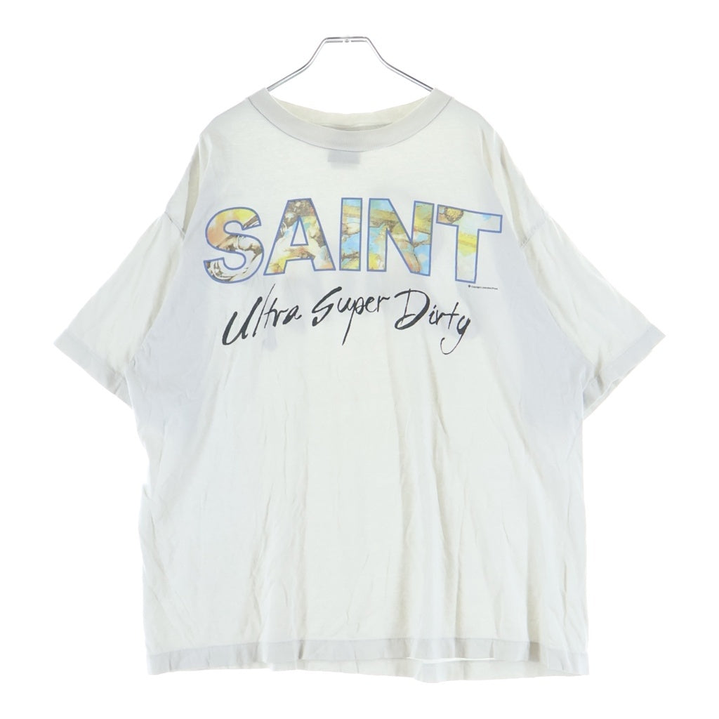 SAINT MICHAEL(セントマイケル) 25SS SUPER DIRTY SS TEE スーパーダーティー プリント半袖Tシャツ カットソー ホワイト SM-HR8-0000-025