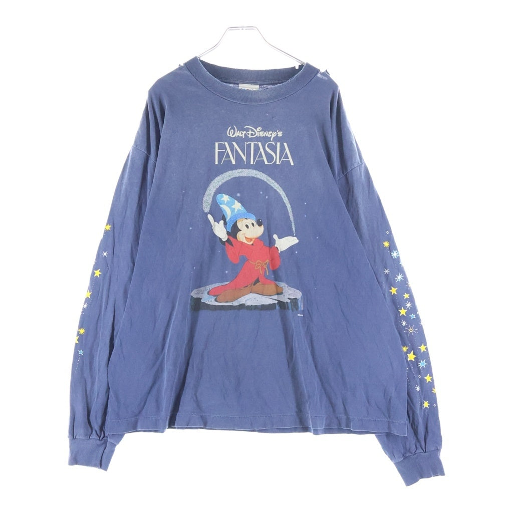 SAINT MICHAEL(セントマイケル) 25SS Disney FANTASIA DNF L/S TEE ディズニー ファンタジア ダメージ加工 クルーネック ロンT カットソー ネイビー SM-HR8-0000-C66