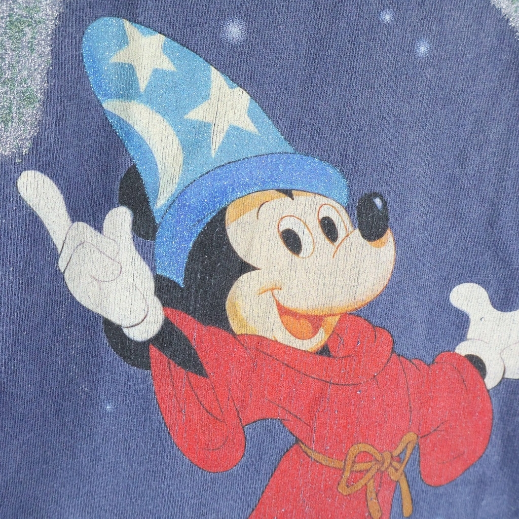 SAINT MICHAEL(セントマイケル) 25SS Disney FANTASIA DNF L/S TEE ディズニー ファンタジア ダメージ加工 クルーネック ロンT カットソー ネイビー SM-HR8-0000-C66