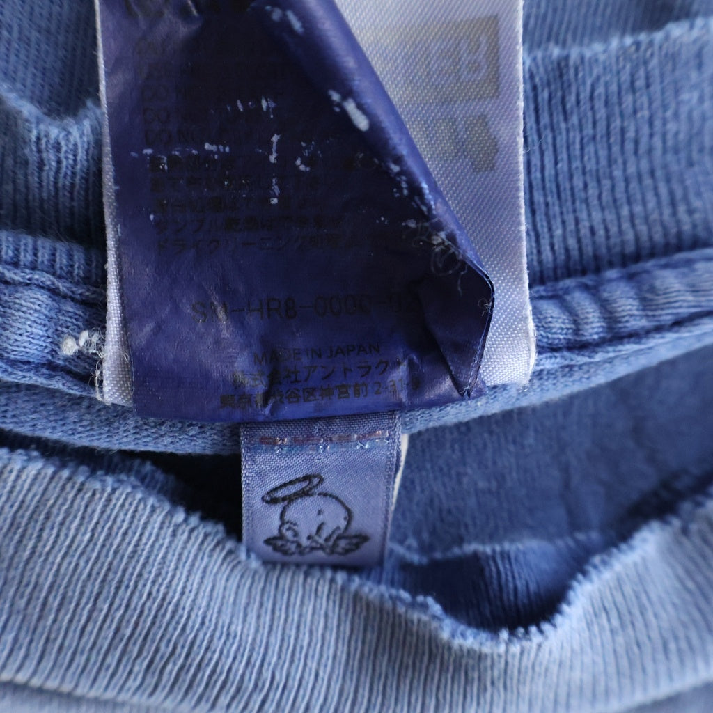 SAINT MICHAEL(セントマイケル) 24SS REALITY SCHOOL リアリティ スクール プリント ダメージ加工 クルーネックTシャツ ブルー SM-HR8-0000-029