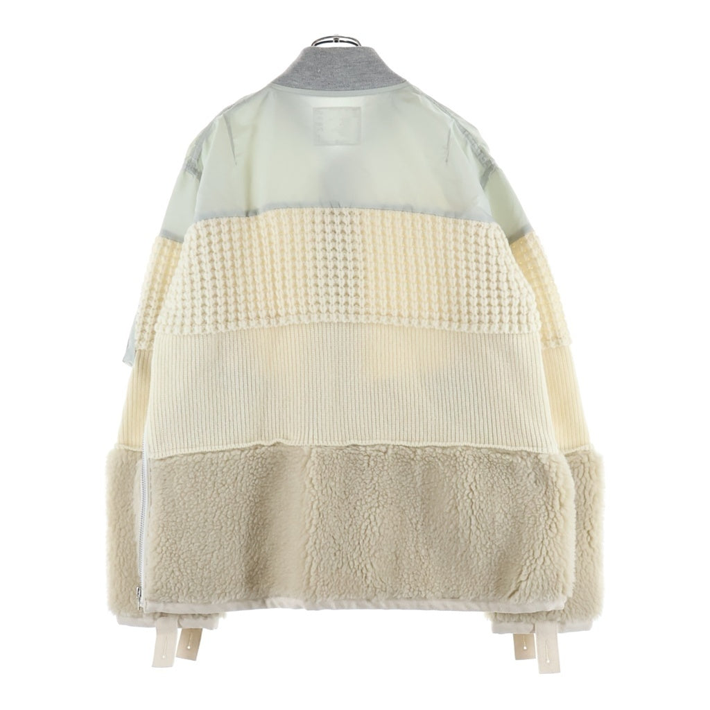 Sacai(サカイ) 21AW FAUX SHEARLING NYLON TWILL BLOUSON フェイクシェアリング ナイロンツイルブルゾン ジップアップジャケット 21-02635M