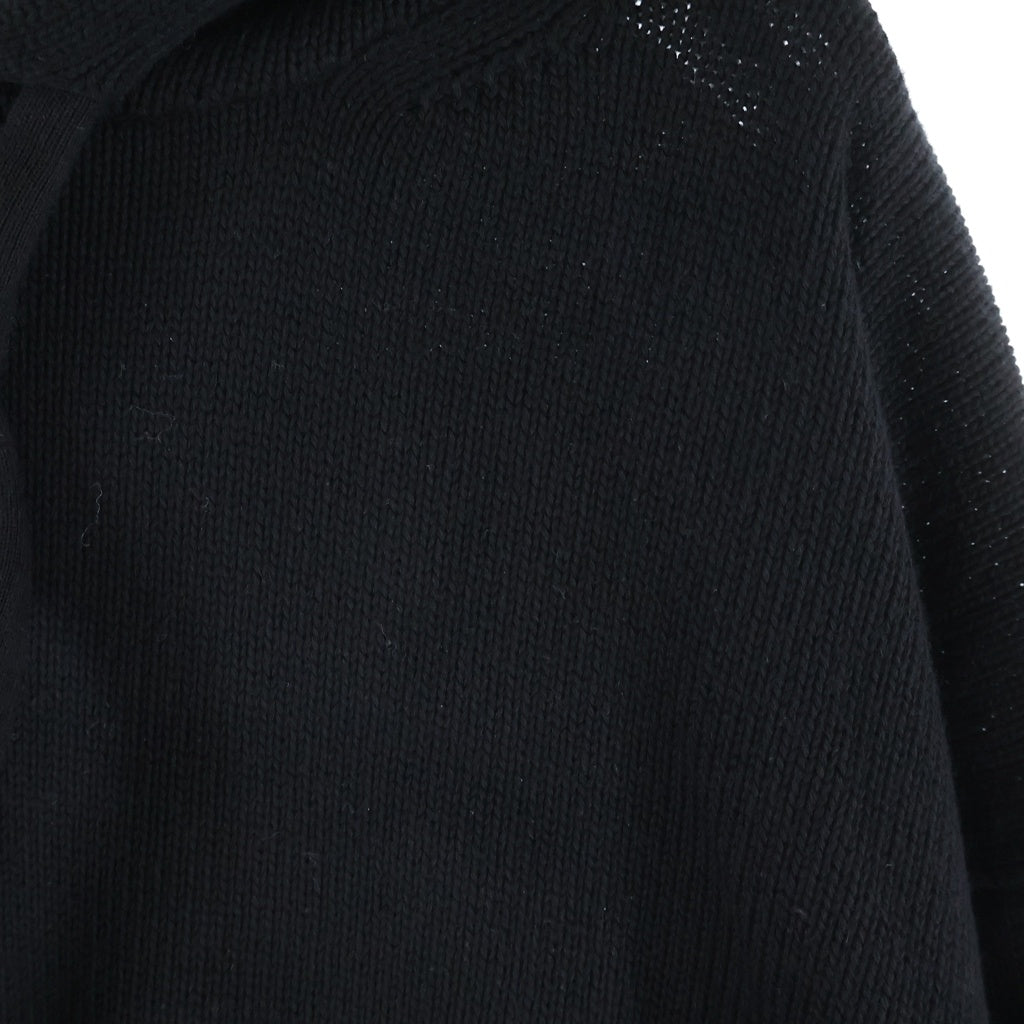 OFF-WHITE(オフホワイト) 3D DIAG KNIT HOODIE ダイアゴナル ニット フーディ バックアローロゴ プルオーバーパーカー ブラック OMHU002S23KNI001