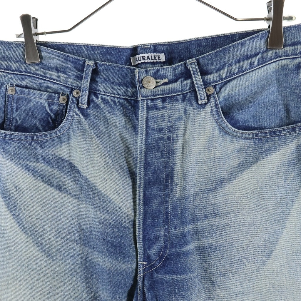 AURALEE(オーラリー) SELVEDGE FADED HEAVY DENIM WIDE PANTS セルビッチ フェイデッド ヘビー デニム ワイド パンツ インディゴ A25AP03DH