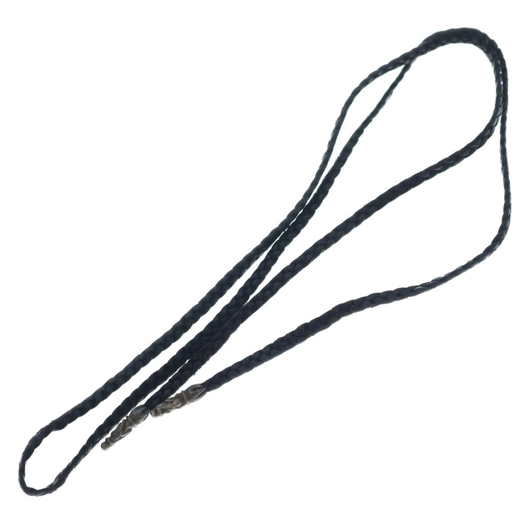 CHROME HEARTS(クロムハーツ) LEATHER BRAID スクロールレザーブレード ネックレス ブラック/シルバー