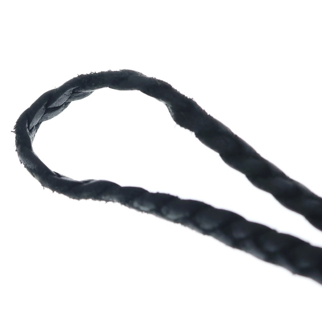 CHROME HEARTS(クロムハーツ) LEATHER BRAID スクロールレザーブレード ネックレス ブラック/シルバー