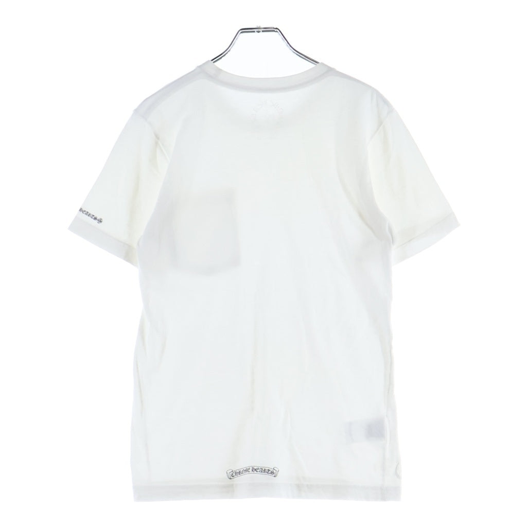 CHROME HEARTS(クロムハーツ) CH S/S NECK LOGO ネックロゴプリント 半袖Tシャツ ホワイト