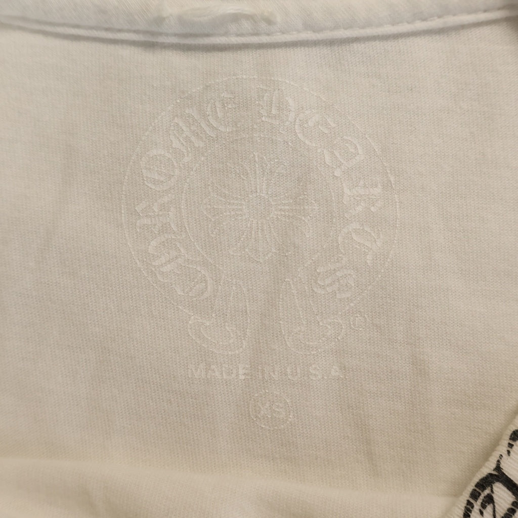 CHROME HEARTS(クロムハーツ) CH S/S NECK LOGO ネックロゴプリント 半袖Tシャツ ホワイト