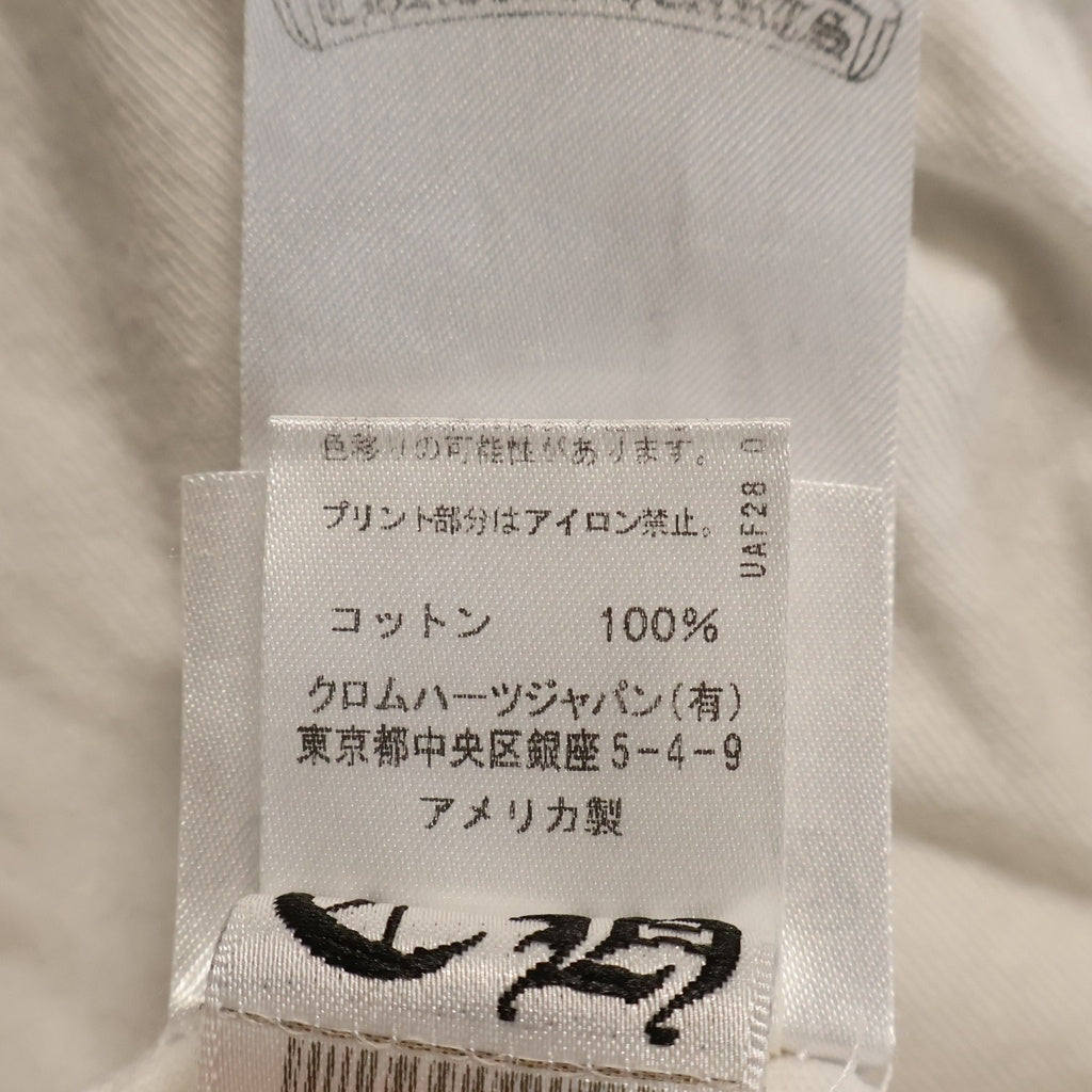CHROME HEARTS(クロムハーツ) CH S/S NECK LOGO ネックロゴプリント 半袖Tシャツ ホワイト