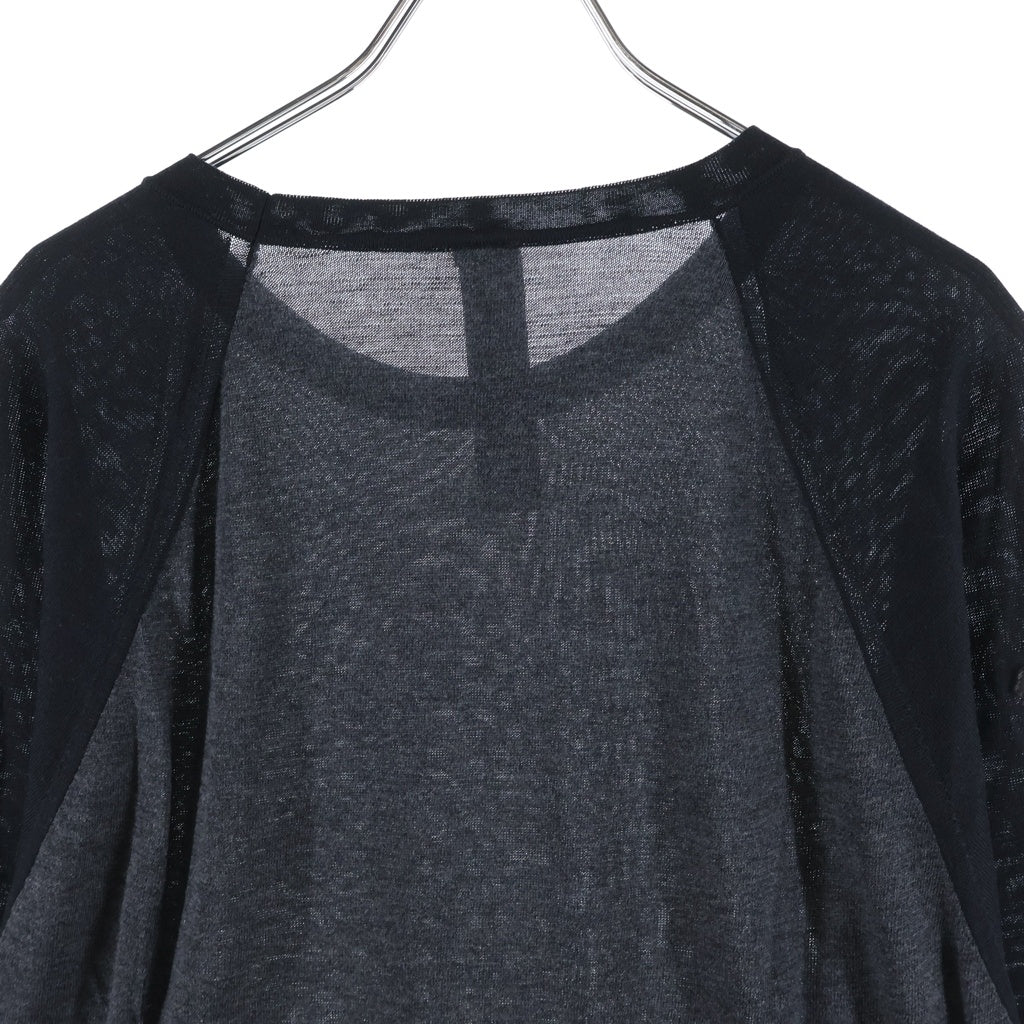 CHROME HEARTS(クロムハーツ) YNOT 3 Cross Patch CH Logo Embroidery Raglan L/S TEE ワイノット クロスパッチ付き ラグランスリーブ 長袖 クルーネック カットソー グレー