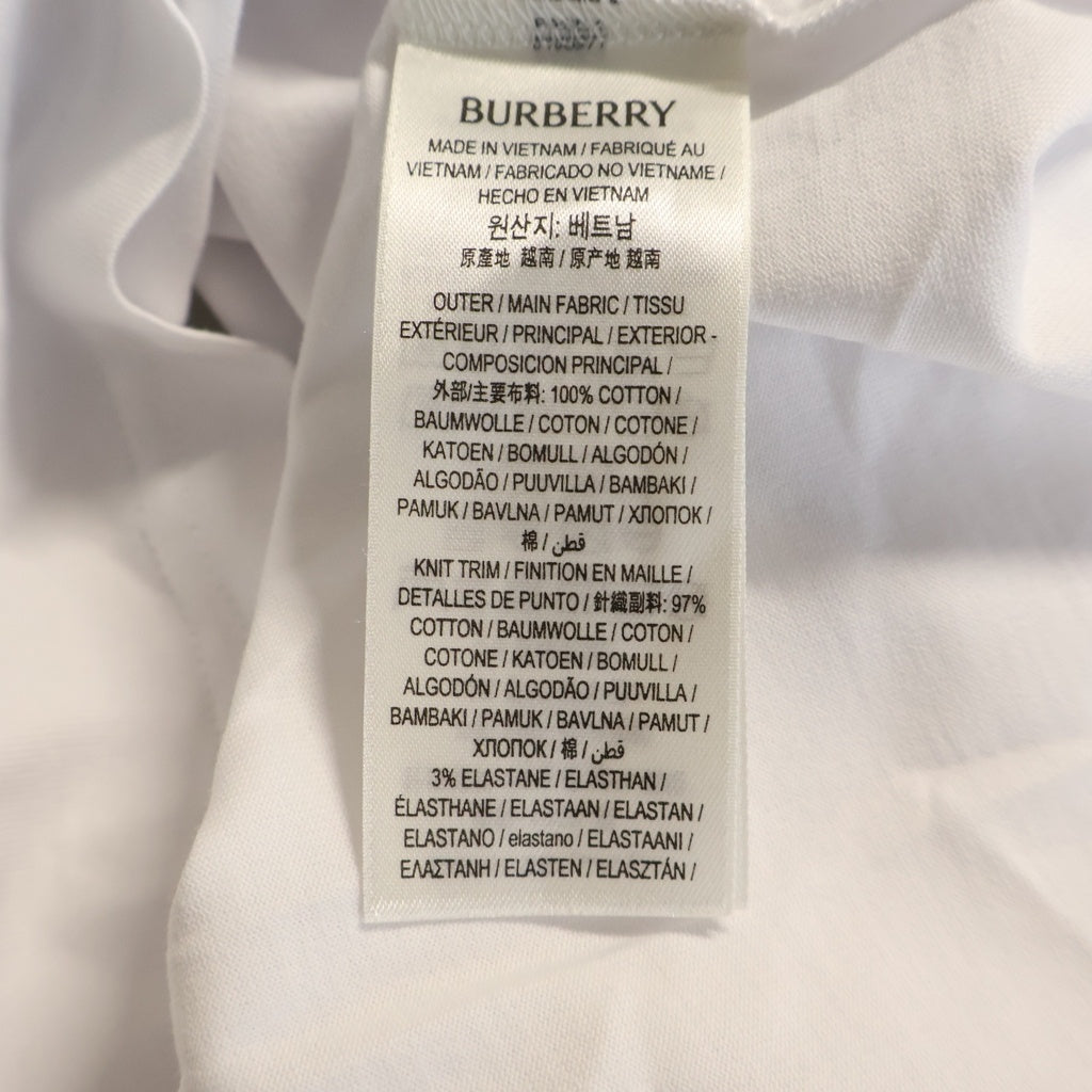 BURBERRY(バーバリー) ノバチェック ポケット クルーネック半袖Tシャツ ショートスリーブカットソー ホワイト 8103971