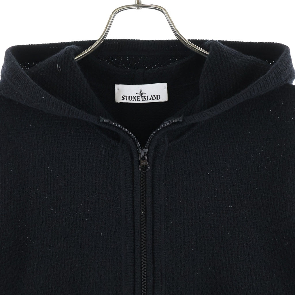 STONE ISLAND(ストーンアイランド) サイドロゴワッペン ジップアップパーカー ウール ナイロン ブラック K2S155100086S01A3