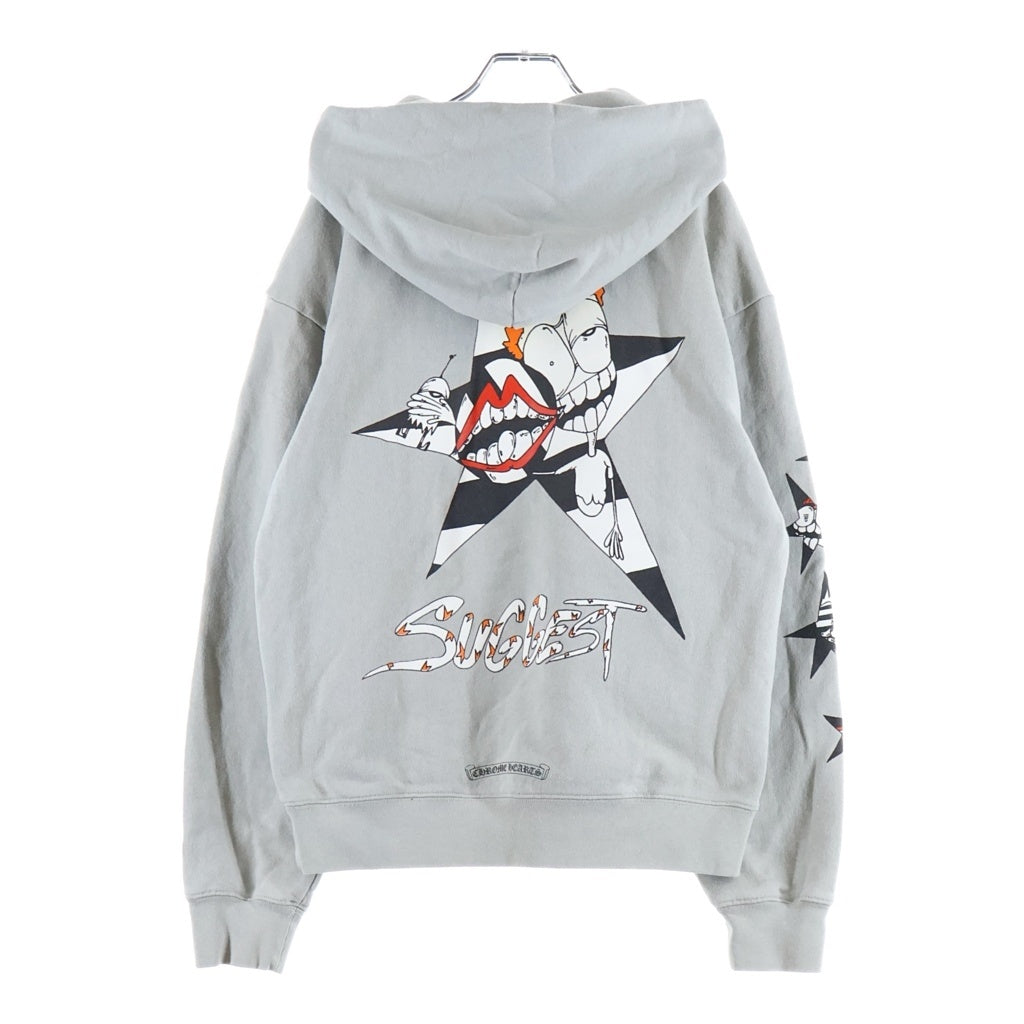 CHROME HEARTS(クロムハーツ) PPO SUGGEST SPACE GRY HD PLVR MATTY BOY バックプリントプルオーバーパーカー フーディー グレー