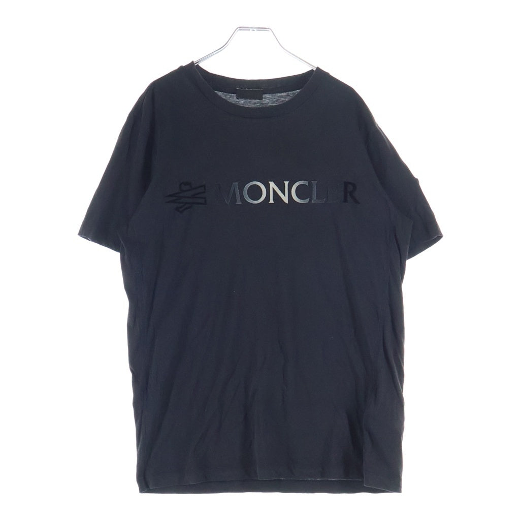 MONCLER(モンクレール) 23AW SS T-SHIRT ロゴプリント クルーネック 半袖Tシャツ カットソー ブラック I20918C00016
