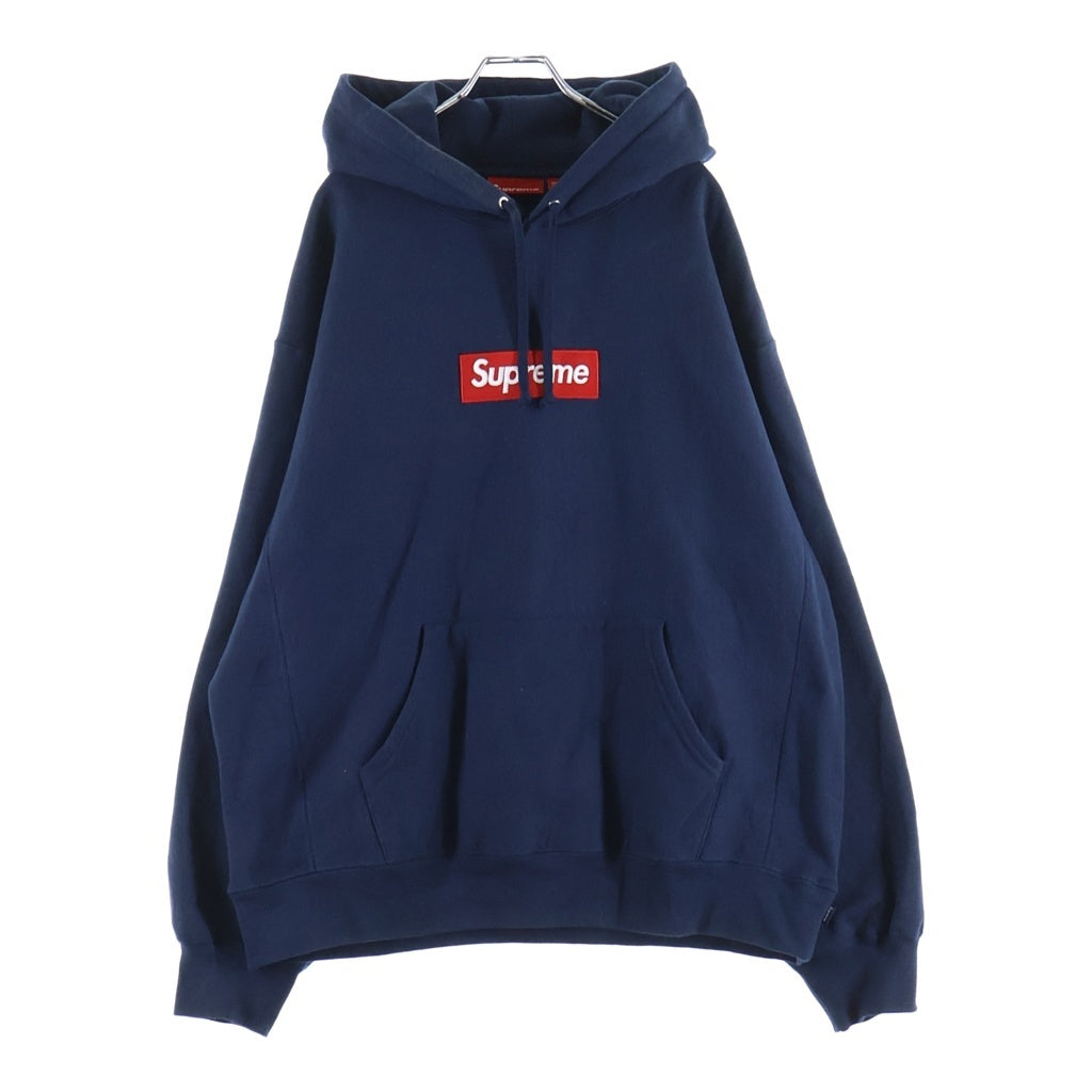 SUPREME(シュプリーム) Box Logo Hooded Sweat ボックスロゴ フーデッドスウェット ロゴ刺繍 プルオーバーパーカー ネイビー