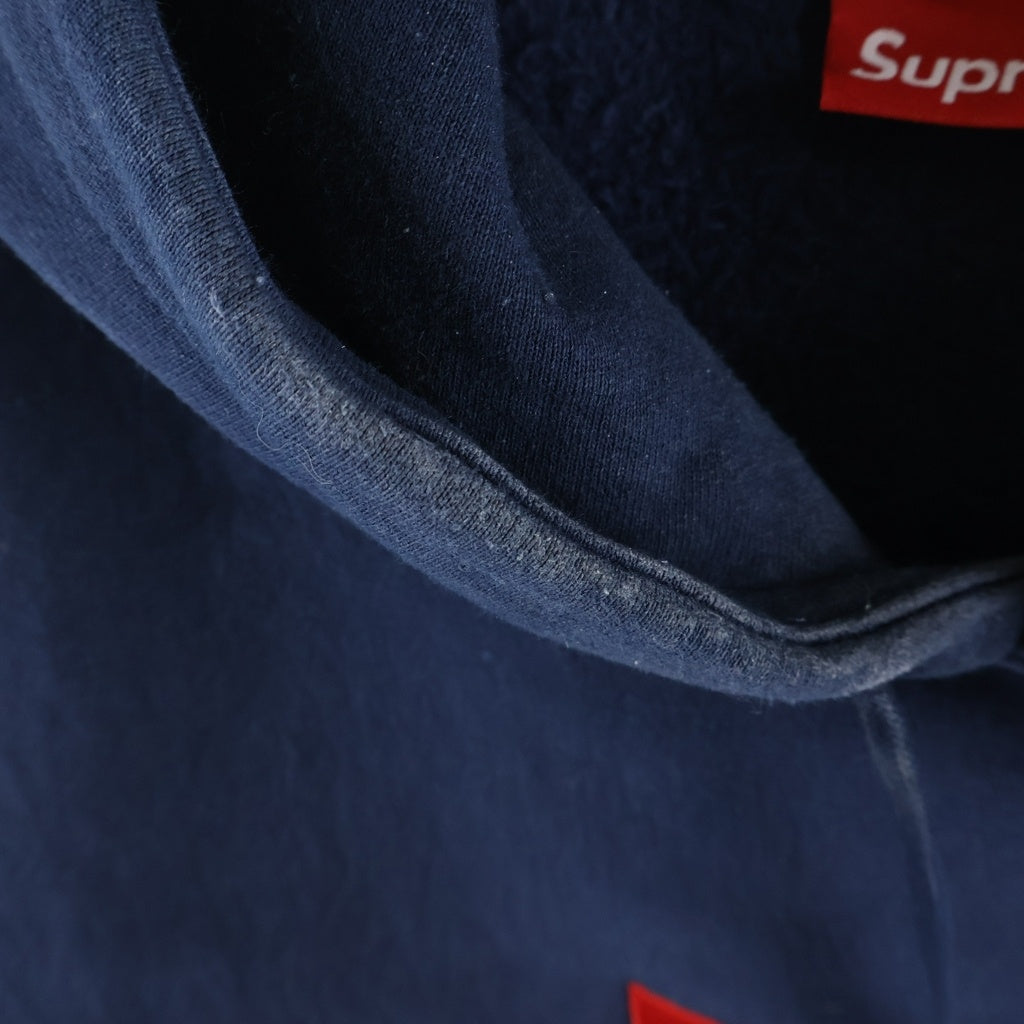 SUPREME(シュプリーム) Box Logo Hooded Sweat ボックスロゴ フーデッドスウェット ロゴ刺繍 プルオーバーパーカー ネイビー