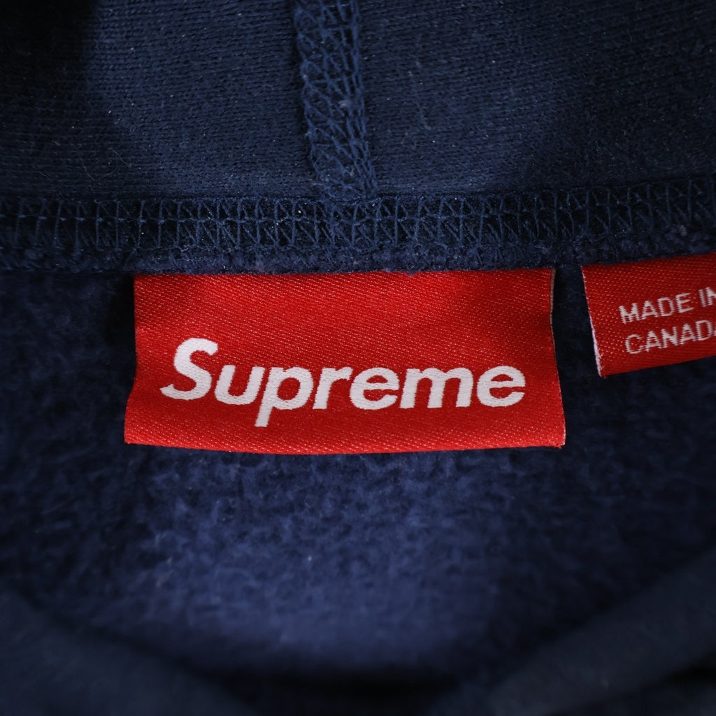 SUPREME(シュプリーム) Box Logo Hooded Sweat ボックスロゴ フーデッドスウェット ロゴ刺繍 プルオーバーパーカー ネイビー