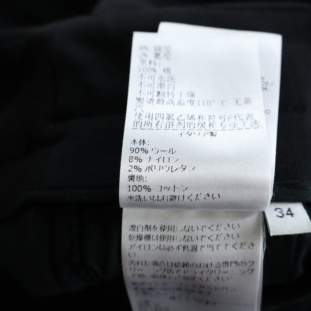 BOTTEGA VENETA(ボッテガヴェネタ) 21AW プリーツフロント トラウザーズ ダブルキャバルリー ウール ストレッチ パンツ ブラック レディース 661375 V0IV0