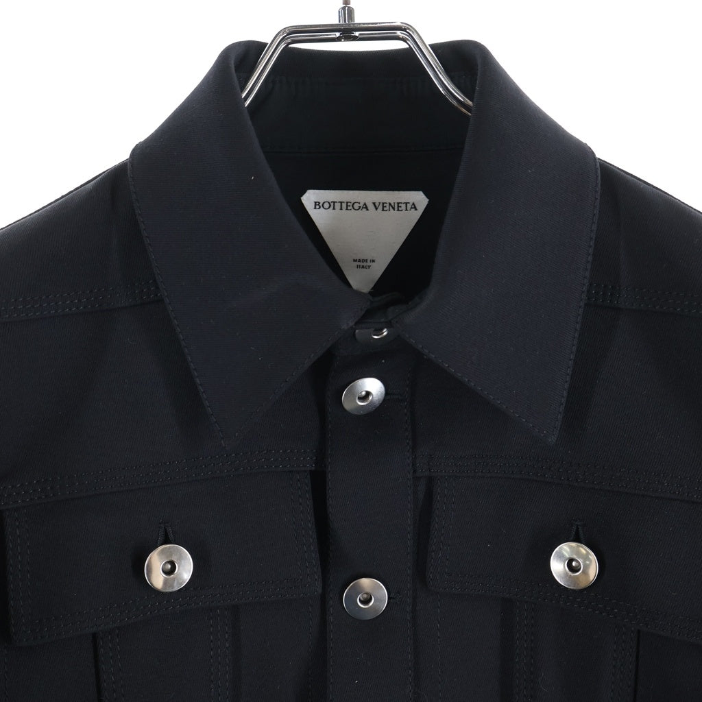 BOTTEGA VENETA(ボッテガヴェネタ) DOUBLE CAVALRY JACKET ショート丈トラッカージャケット ブラック レディース 660588 V0IV0
