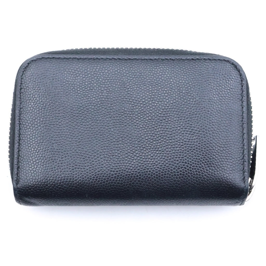 SAINT LAURENT PARIS(サンローランパリ) ロゴプリント ラウンドジップ コインケース ブラック MRT506522