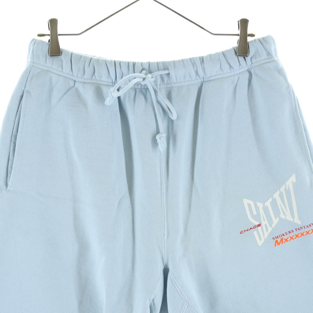 SAINT MICHAEL(セントマイケル) 25SS RIBON SAINT SWEAT SHORTS スウェットショーツ ハーフパンツ ライトブルー SM-HR8-0000-060