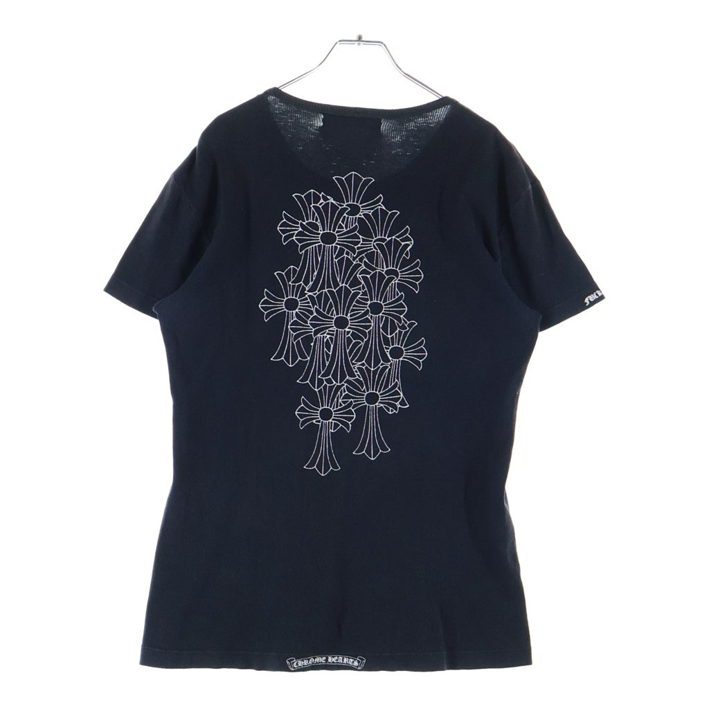 CHROME HEARTS(クロムハーツ) バックセメタリープリント クルーネック半袖リブTシャツ ブラック