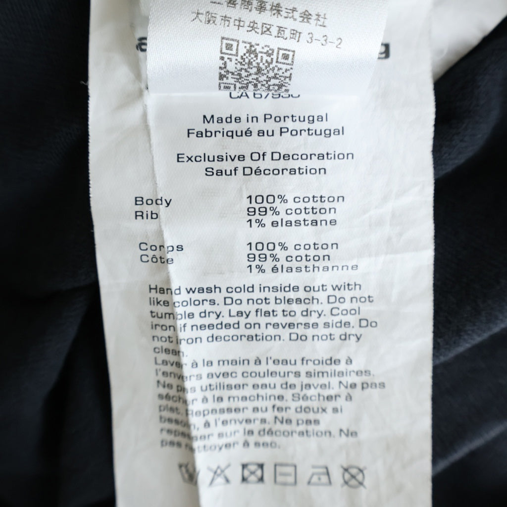 ALEXANDER WANG(アレキサンダーワン) フロントライターグラフィック ラインストーンロゴ オーバーサイズ クルーネック 半袖Tシャツ ブラック CA67930
