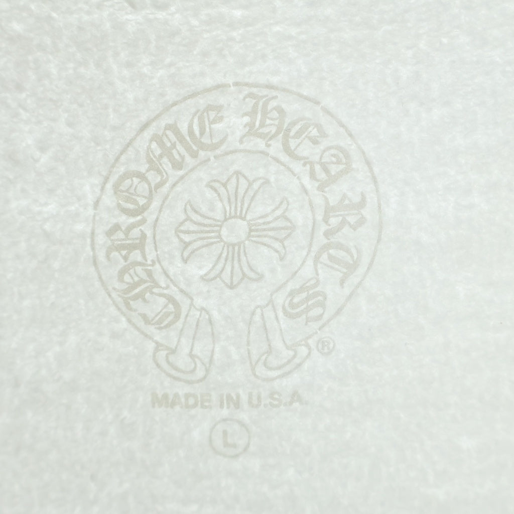 CHROME HEARTS(クロムハーツ) SWTSHRT HD ZIP 袖ロゴ バックスクロールラベルプリント ジップアップパーカー ホワイト